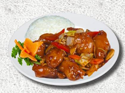 Sichuan-style Fish, rice