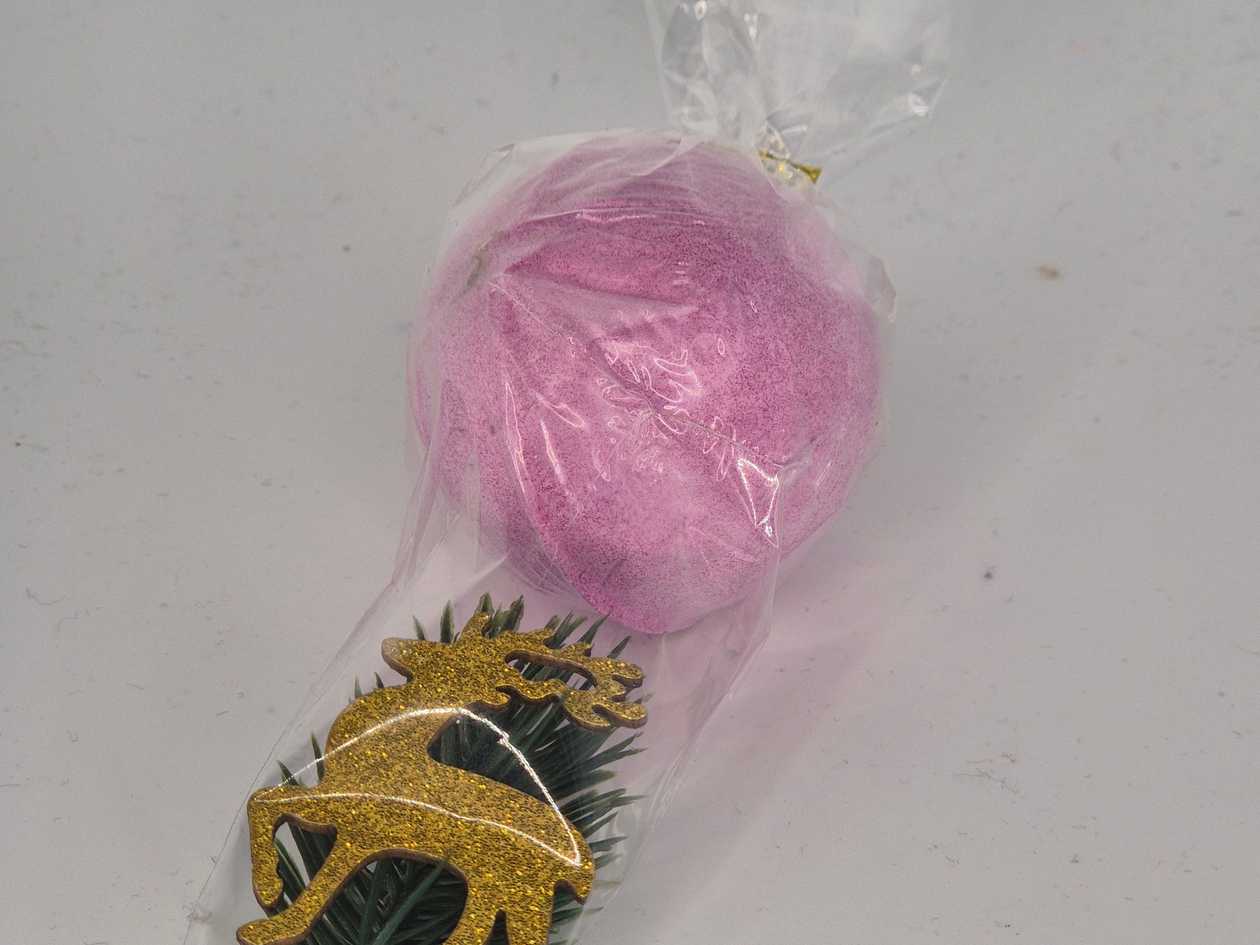 Bath Bomb + Christmas Decoration Packed In Cellophane