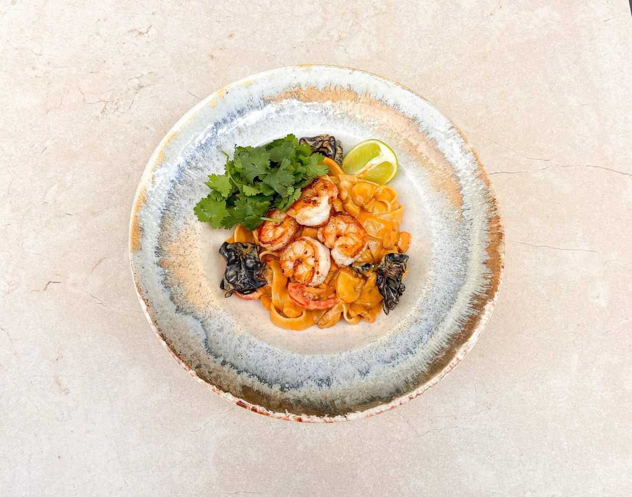 Shrimp Pasta in Tom Yum Sauce