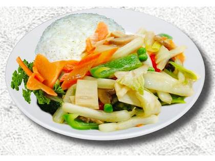 N17. Stir-fried Mixed Vegetables, Rice