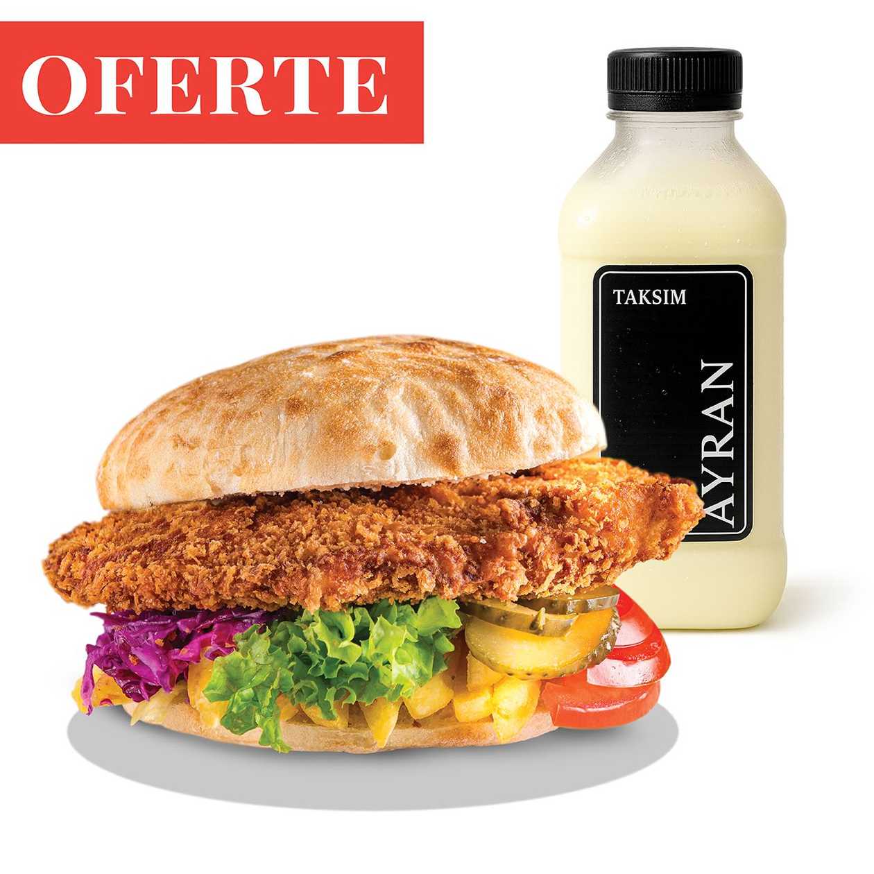 Pita Snitel de pui & Ayran