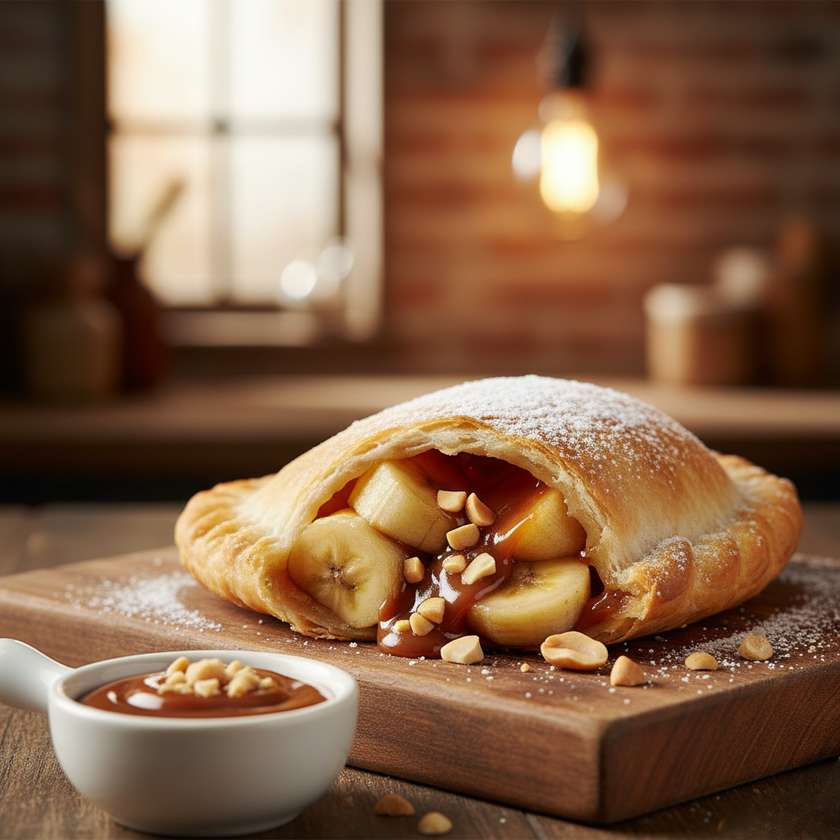 Banana, Dulce de Leche and Peanut Empanada