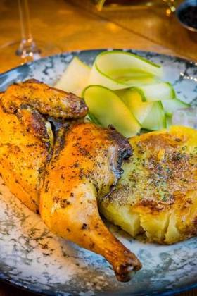 Coquelet with Crushed Potatoes