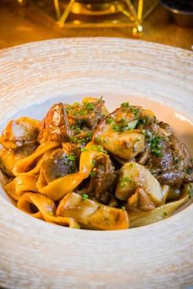Tagliatelle with Duck Confit and Mushrooms