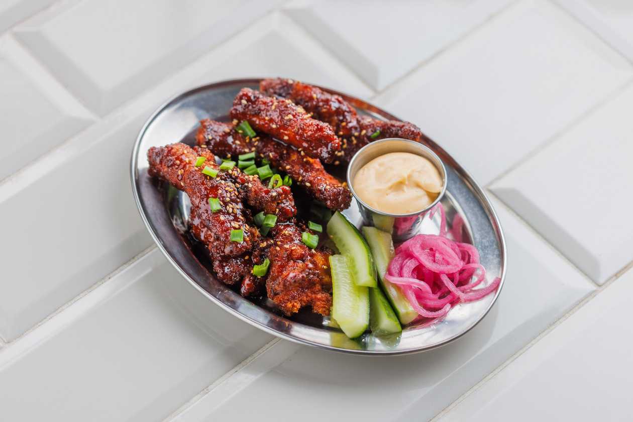 Crispy teriyaki glazed chicken fingers