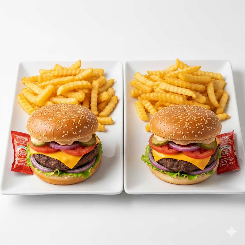 🎁2×1 Classic Burger+Fries 🍟