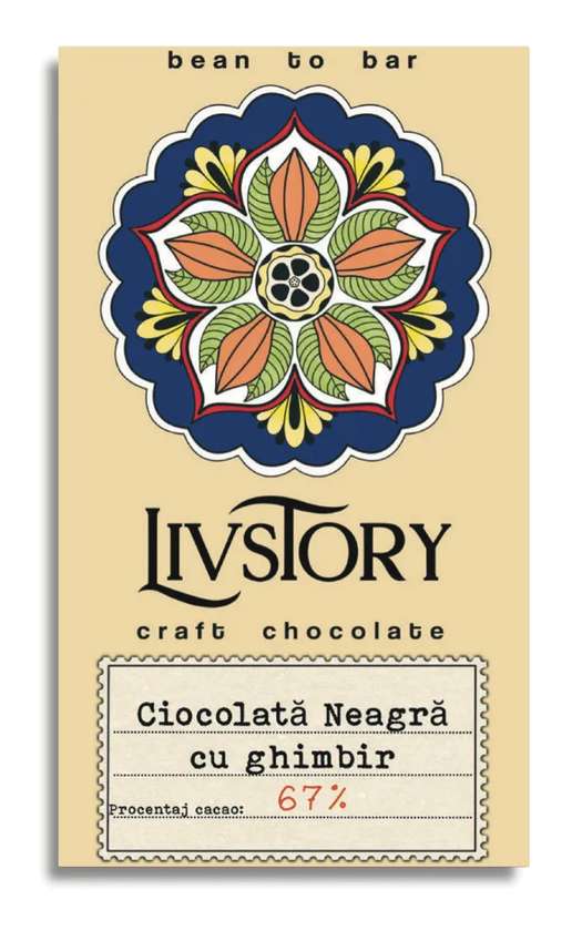 Ciocolata Neagra cu ghimbir 67% -  LIVSTORY