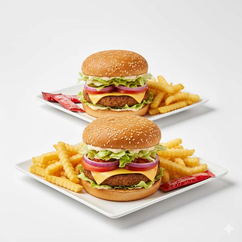 🎁2×1 Vegan Burger+Fries 🍟