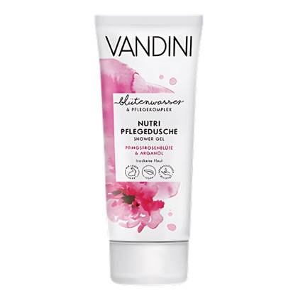 Vandini Nutri Shower Gel for Dry Skin, Peony Blossom & Argan Oil, 200ml
