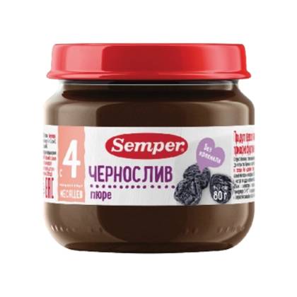 Semper - Sugar-Free Prune Fruit Puree /4mo+/ 80g 6465