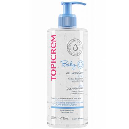 Topicrem Baby Gentle Cleansing Gel for Head and Body 2X1 500ml