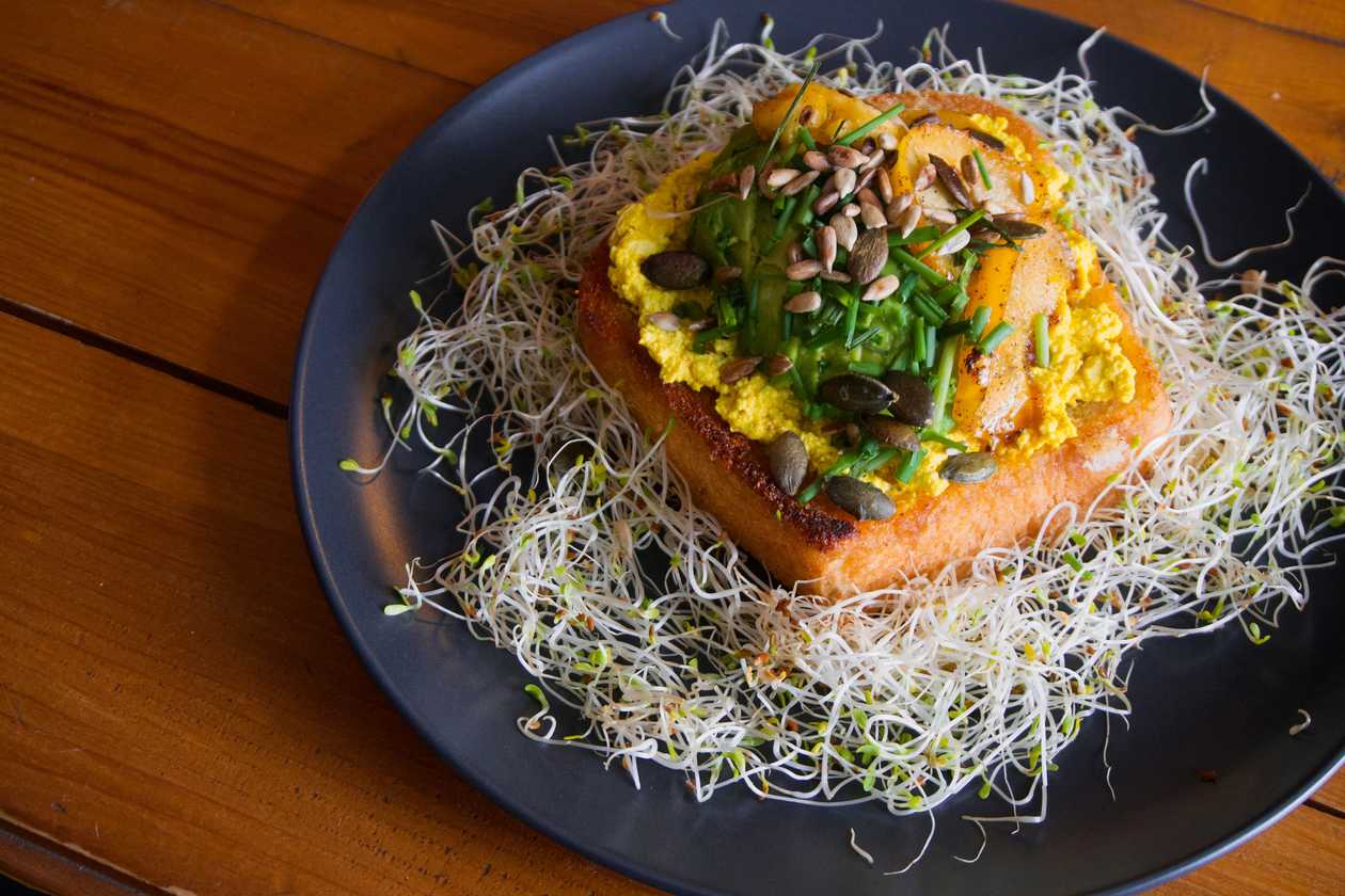 Toast with Eggless Spread & Avocado