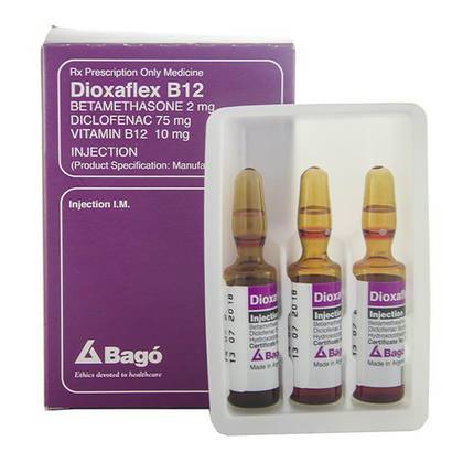 Dioxaflex B-12 Injection Solution (75mg+2mg+10mg)/3mL Ampoules #6