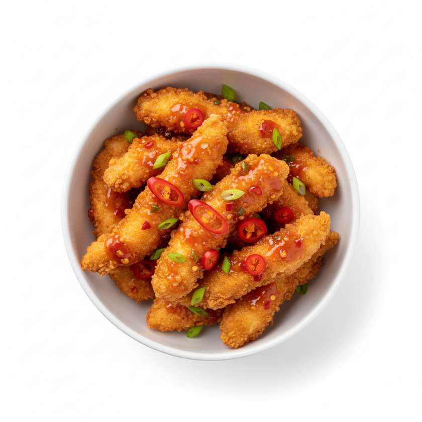 50. Crispy Chicken Strips in Sweet Chilli Sauce