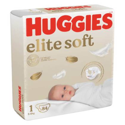 Huggies Elite Soft Diapers, Mega Pack, Size 1 (3-5kg), #84