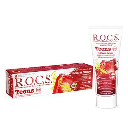 R.O.C.S. Teens Toothpaste Cola & Lemon Flavor 8-18 years 74g
