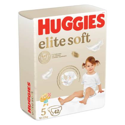 Huggies Elite Soft Diapers Mega Size 5 (12-22kg) #42