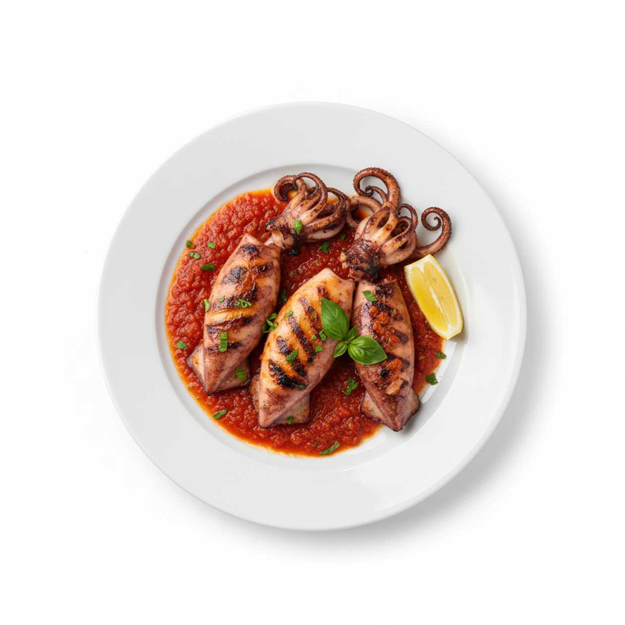 Calamar alla griglia salsa marinara