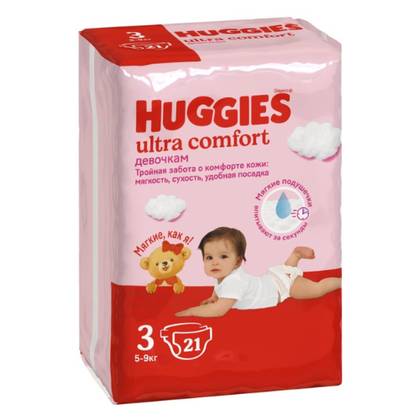 Huggies Ultra Comfort Diapers for Girls Size 3 /5-9kg/ #21