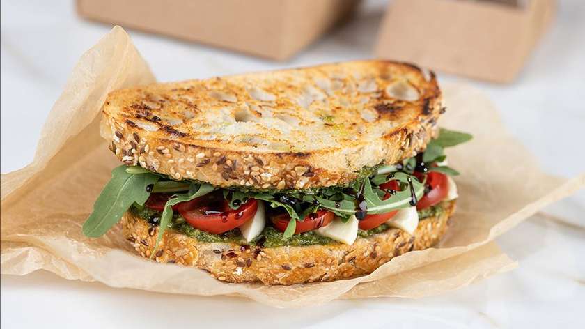 Mozzarella and Tomato Sandwich