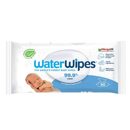 Water Wipes Biodegradable Baby Wipes 99.9% Water 0026/0223/0490 #60