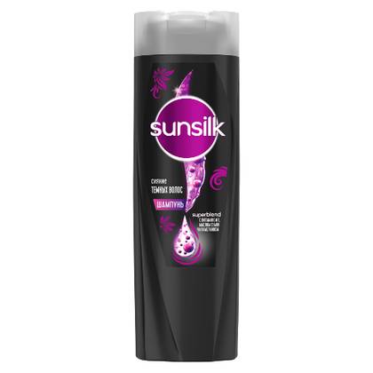 Sunsilk Shampoo for Shine and Dark Hair, All Hair Types, 200ml