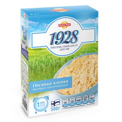 Milin Parasi - Milk-Free Cereal "1928" Oat Flakes /1min/ /1yr+/ 500g 8714