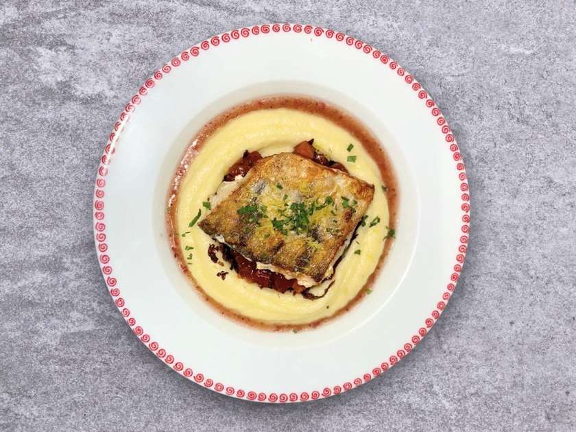 Candát s bramborovou kaší