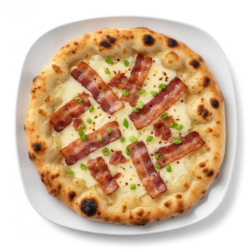 37.Nepal bread with cheese and bacon.