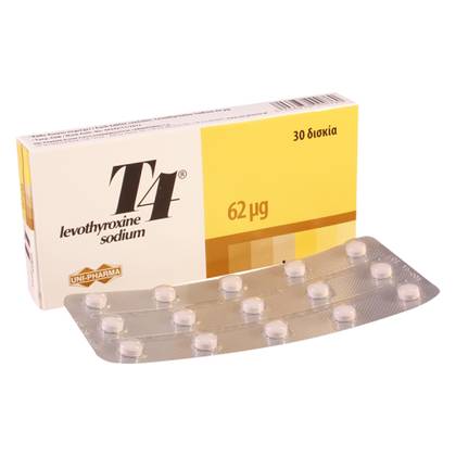 T4 (Levothyroxine) 62mcg Tablets #30