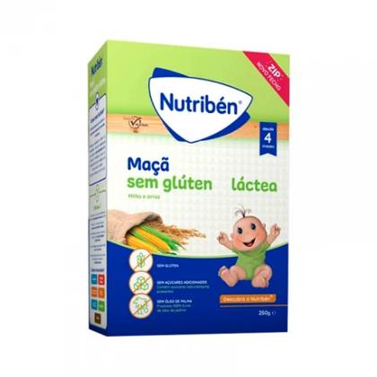 Nutriben Gluten-Free Milk Cereal with Corn, Rice and Apple /4m+/ 300g (250g) 0357/7510/9194/8965