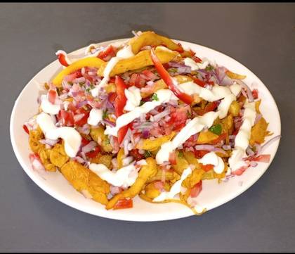Loaded Fries with Cheese & Kachumbari