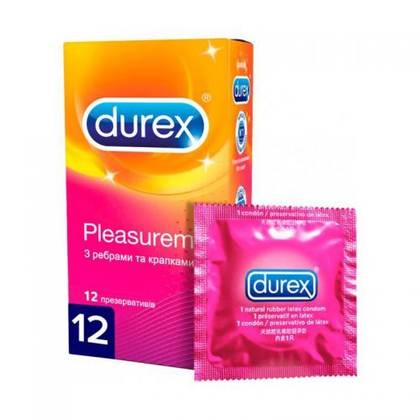Durex Pleasuremax Condoms, 12 Count