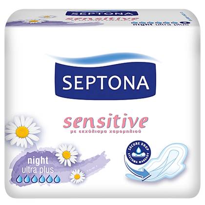 Septona Sanitary Pads for Sensitive Skin, Night, /6pcs/ 2305-0030 #8