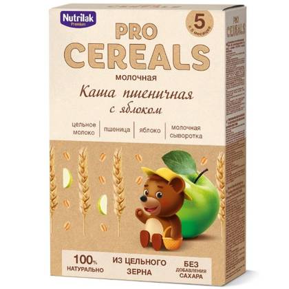 Nutrilak Premium Milk Cereal, Wheat with Apple /5m+/ 200g 0991