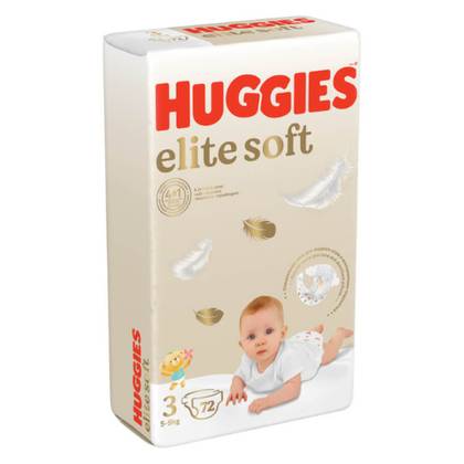 Huggies Elite Soft Diapers Mega Size 3 /5-9kg/ #72