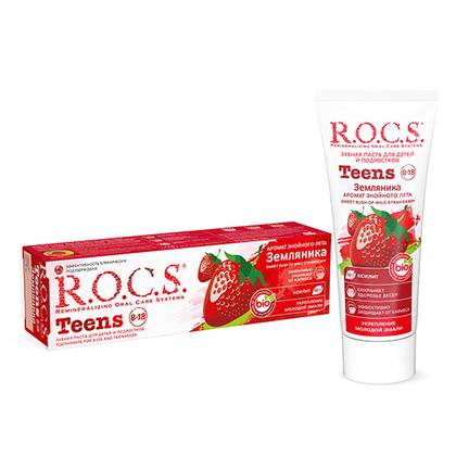 R.O.C.S. Teens Strawberry Toothpaste 8-18 years 74g
