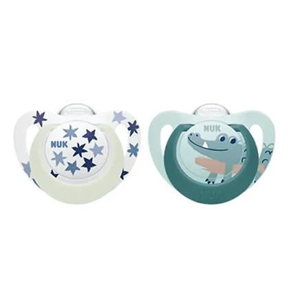 NUK Day & Night Trendline Silicone Pacifier, 6-18 months, #9001, 2-pack