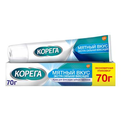 Corega Denture Adhesive Cream Extra Strong Menthol Flavor Zinc-Free 70g