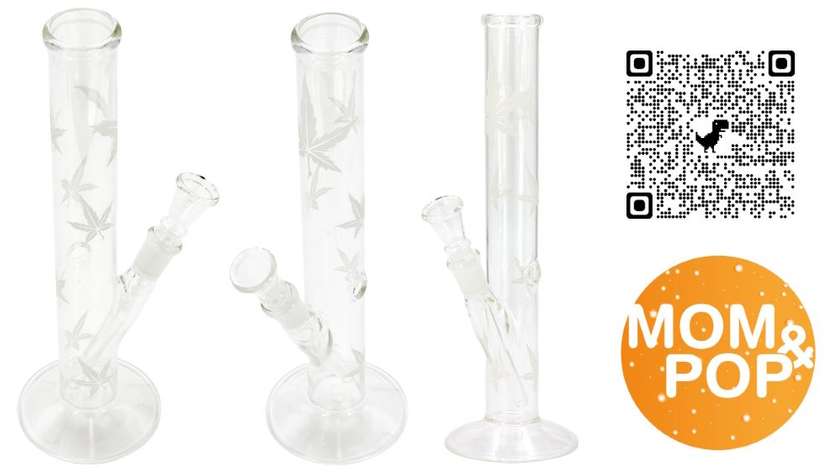 🆕 Sand Leaf Glass Bong, 26cm