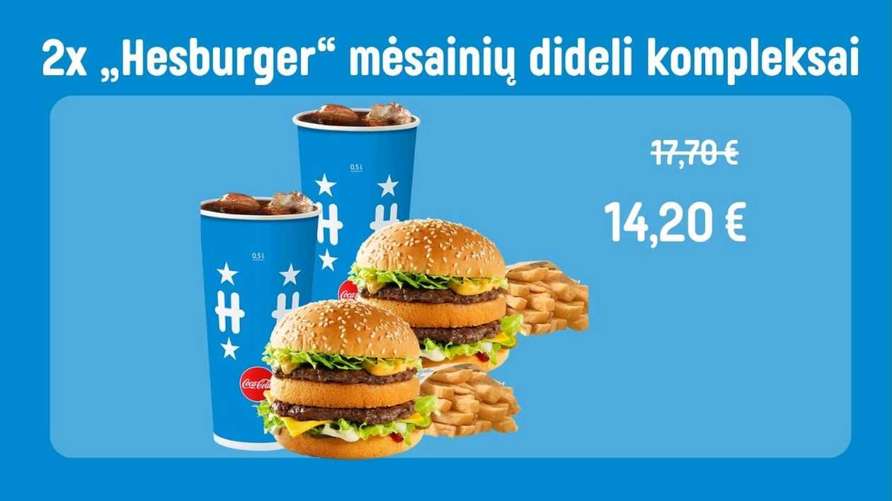 2x „Hesburger“ mėsainių dideli kompleksai