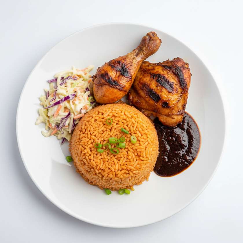 Jollof and chicken