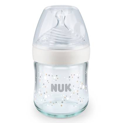 NUK - Glass Bottle 120ml + Silicone Teat S White 7550