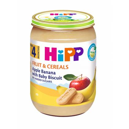 Hipp - Fruit puree apple and banana with biscuit /4 months+/ 190g 4710-01