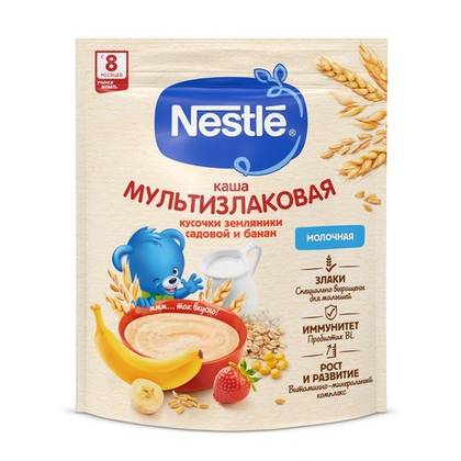 Nestle - Milk Cereal 5 Grains with Strawberry Pieces and Banana /8m+/ 200g 3489