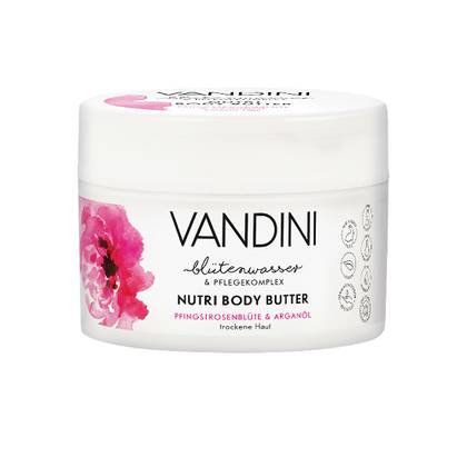 Vandini Nutri Body Butter for Dry Skin, Peony Flower & Argan Oil, 200ml