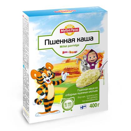 Milin Parasi - Milk-Free Cereal "Tiger" Millet Flakes /10m+/ 400g 9254
