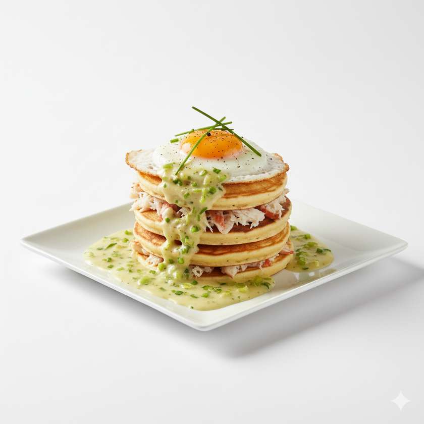 Pannkook krabinuudlite, praemuna ja porrukastmega