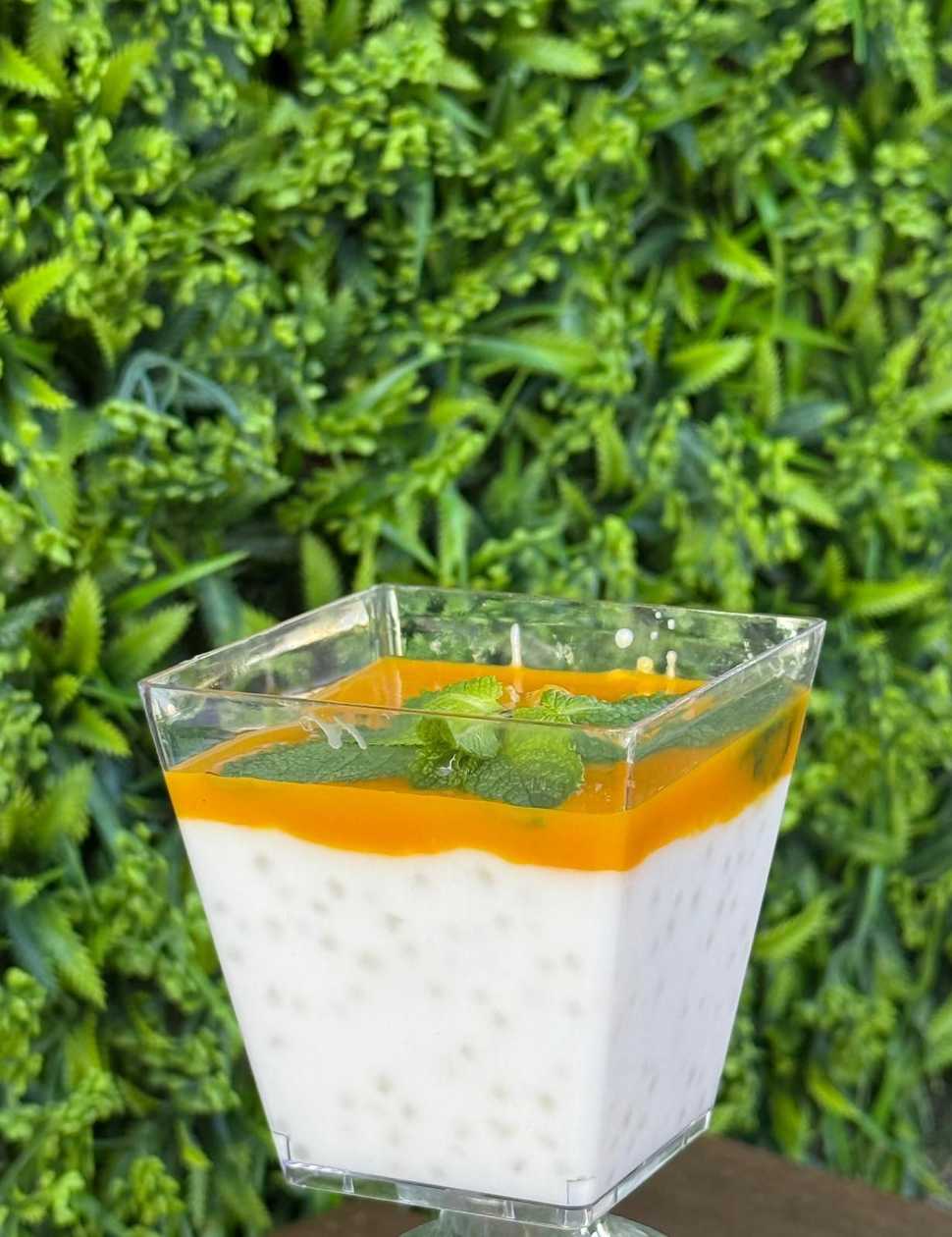 Tapioca pudding with mango
