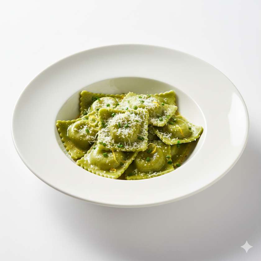 Zelené RAVIOLI Crude e limone